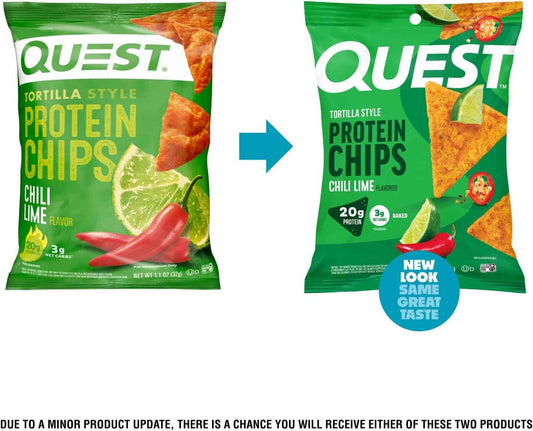 Quest Nutrition Tortilla Style Protein Chips, 20g Protein, 3g Net Carbs, Low Carb, Gluten Free, 1.1 oz