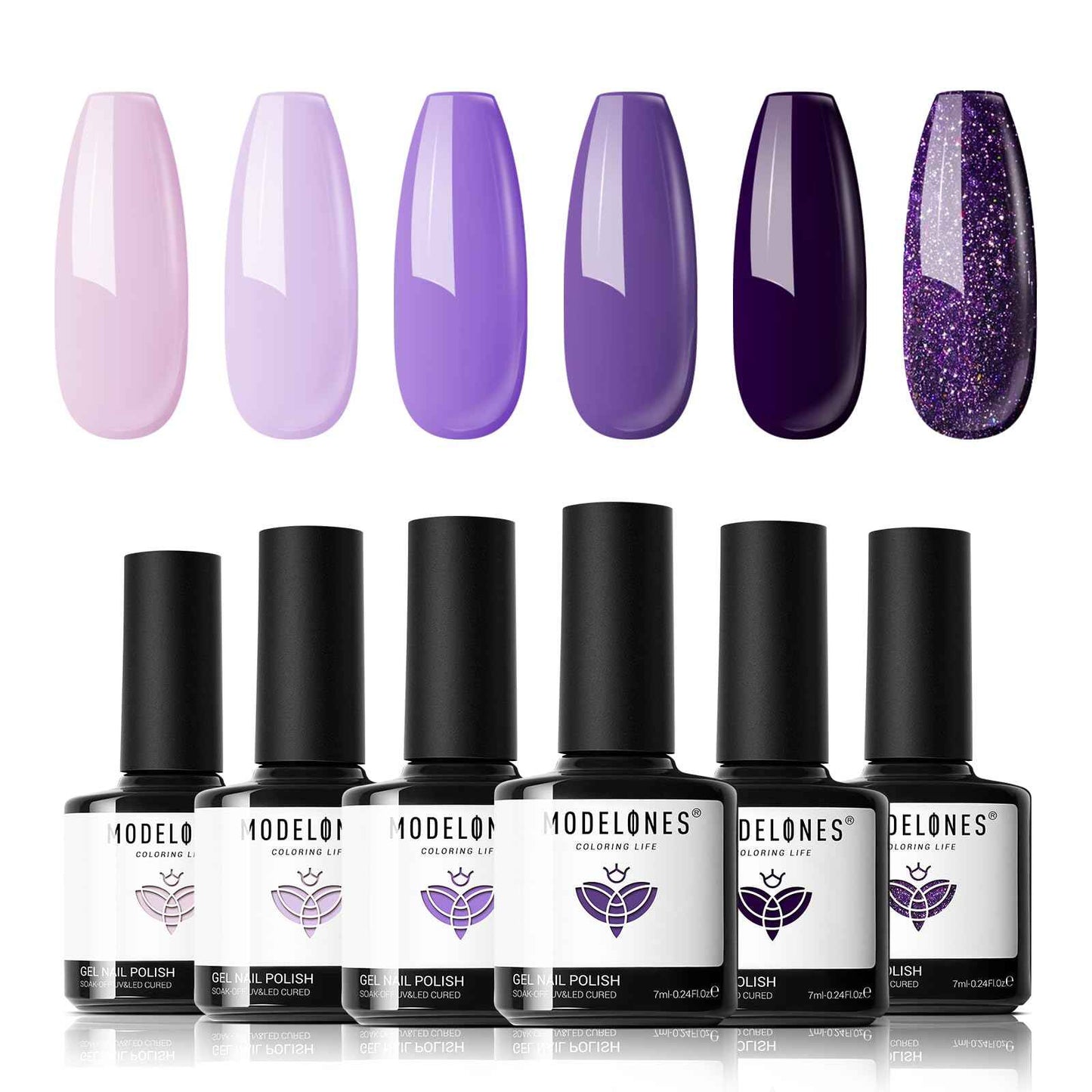 modelones Gel Nail Polish Kit -6 Colors Nude Pink Milky White Spring Gel Polish Set Skin Tones Neutral Brown Soak Off Gel Nail Kit Manicure DIY Nail Art Salon Home Gift