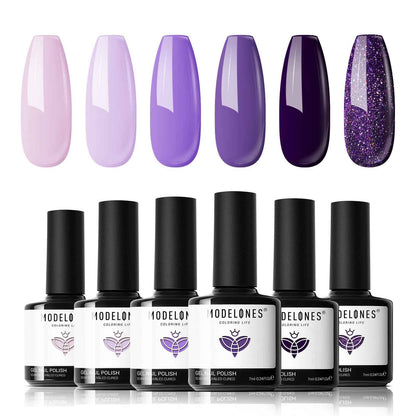 modelones Gel Nail Polish Kit -6 Colors Nude Pink Milky White Spring Gel Polish Set Skin Tones Neutral Brown Soak Off Gel Nail Kit Manicure DIY Nail Art Salon Home Gift