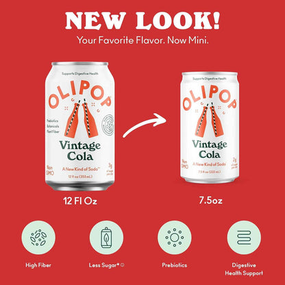 OLIPOP Minis Prebiotic Soda Pop, Pantry Pack Packed with Prebiotics, Fiber, and Botanicals, Gluten Free, GMO Free