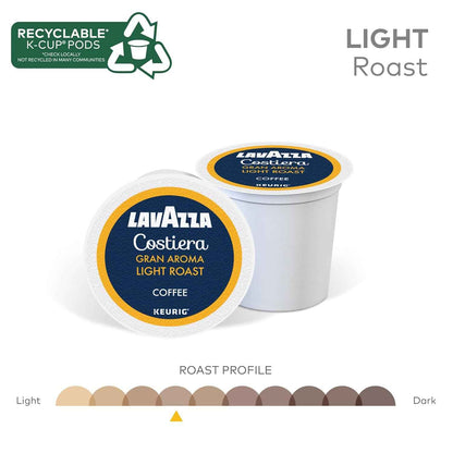Lavazza Costiera Gran Aroma, Single-Serve Keurig K-Cup Pods, Light Roast Coffee