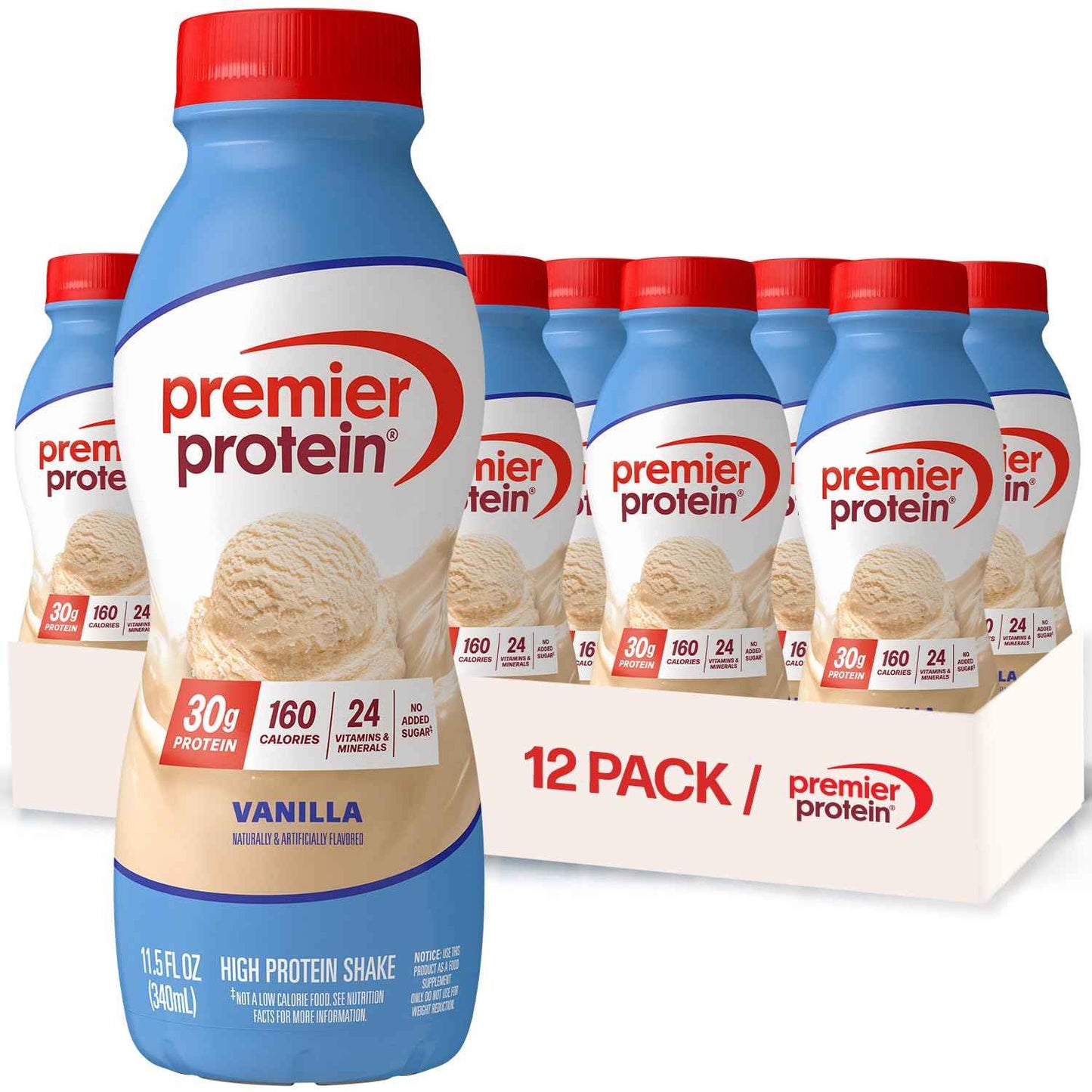 Premier Protein Shake, 30g Protein, No Added Sugar, 24 Vitamins & Minerals to Support Immune Health, 11.5 fl oz