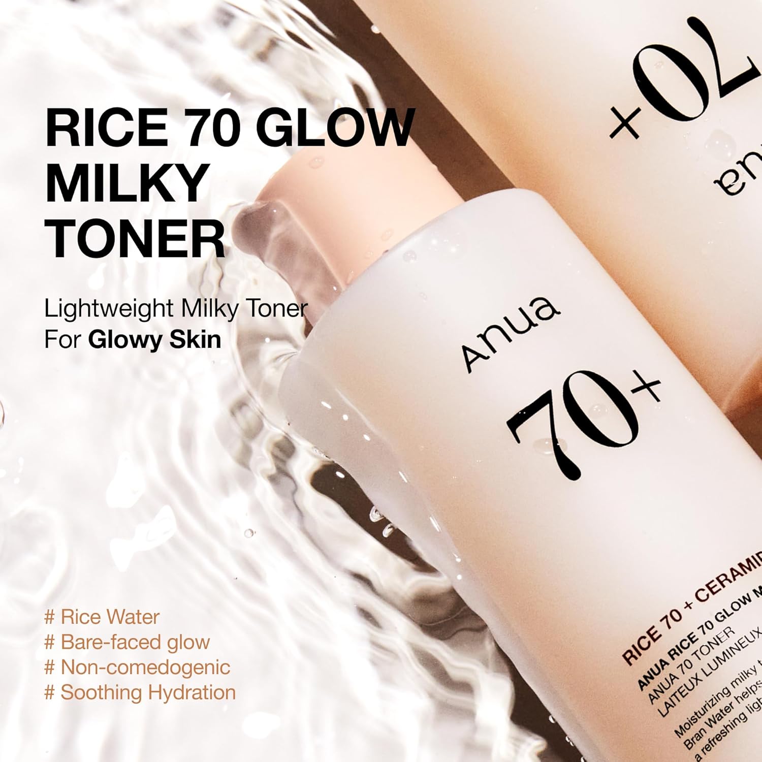 Anua_Rice_70_Glow_Milky_Toner,_Glass_&_Dewy_Skin,_Hydrating_&_Barrier_Care,_Rice_Water,_Niacinamide,_Ceramides,_All_Skin_Types,_Fragrance-Free,_Non_Comedogenic,_Korean_Skincare,_8.45_fl.oz.