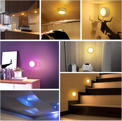 BLS_LED_Puck_Lights_with_Remote_Control,_Wireless_Under_Cabinet_&_Closet_Lighting,_RGB_13_Color_Changing_Lights_with_Dimmer,_Timer_&_AA_Battery_Operated,_Push,_Touch,_Stick_on_for_Night,_Wall,_2_Pack/6_Pack