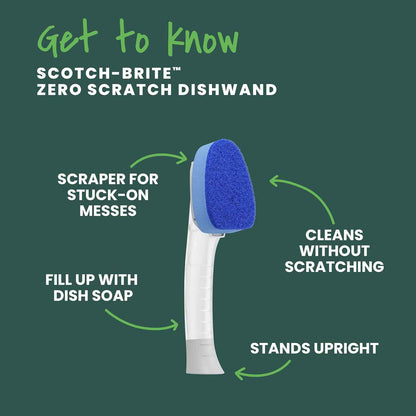 Scotch-Brite Non-Scratch Dishwand Kit, Keep Hands Out of the Mess, Blue