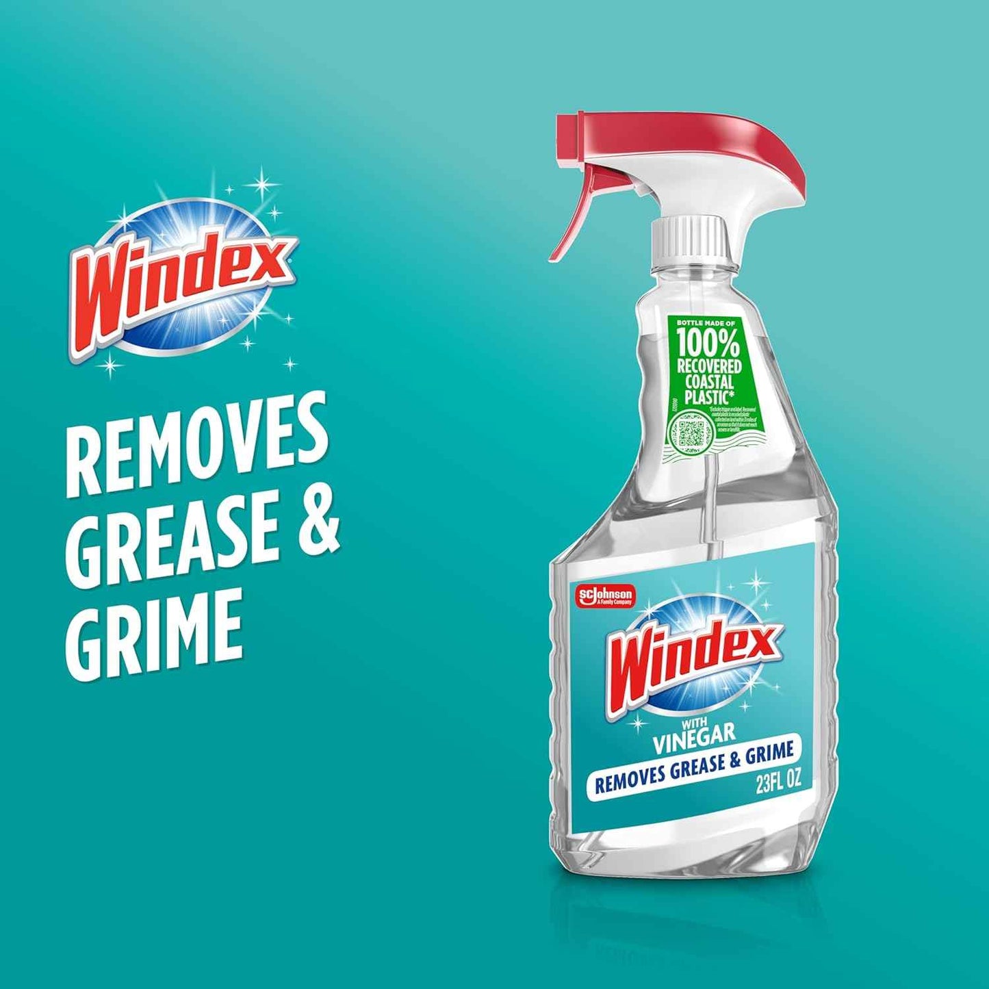 Windex Vinegar Glass and Surface Cleaner Spray Bottle, Packaging Designed to Prevent Leakage and Breaking, Surface Cleaning Spray