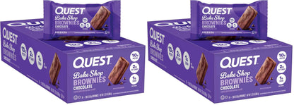 Quest Nutrition Bake Shop, Chocolate Brownies, 10g Protein, 2g Net Carbs, 1g Sugar, Protein Snack