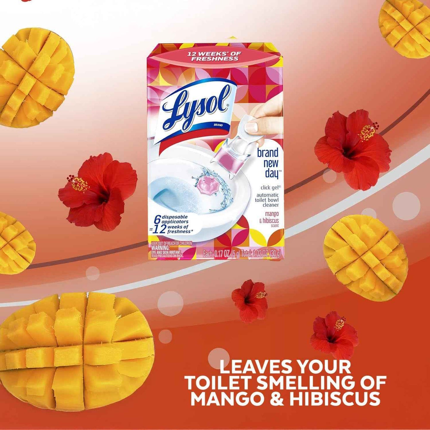 Lysol Click Gel Automatic Toilet Bowl Cleaner, Toilet Gel Stamp, Toilet Freshener, Bathroom Essentials