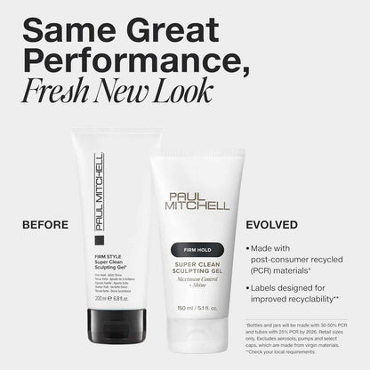 Paul Mitchell Super Clean Sculpting Gel, Firm Hold, High Shine Finish Hair Gel, For All Hair Types