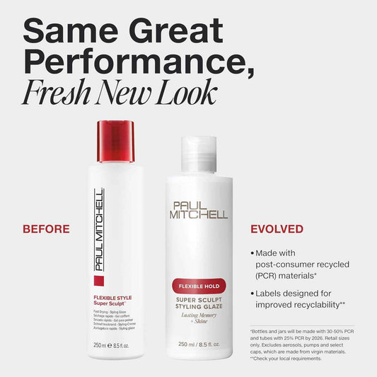 Paul Mitchell Super Sculpt Styling Glaze, Flexible Hold, Lasting Memory + Shine, For All Hair Types
