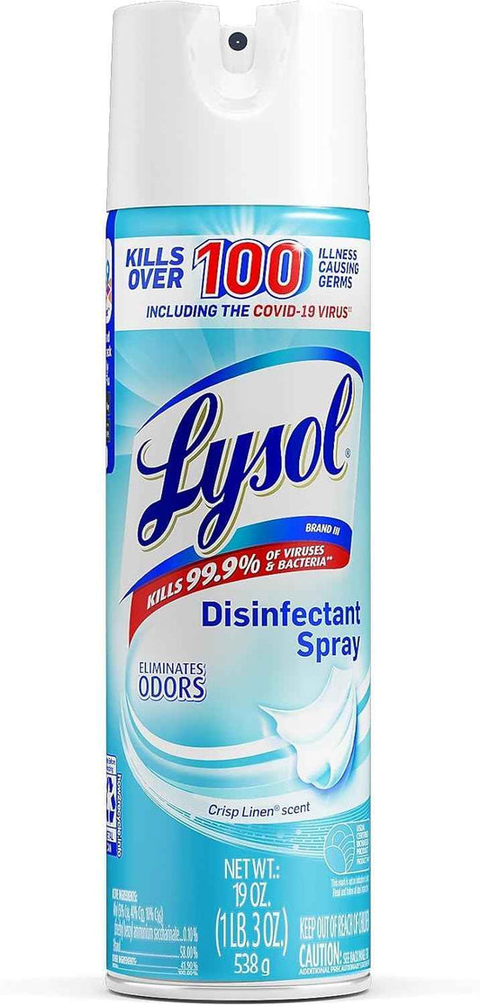 Lysol Disinfectant Spray, Household Essential Cleaning Supplies, Multi-Purpose Room Spray, Antibacterial Sanitizer Spray, Upholstery Deodorizer, Home and Bathroom