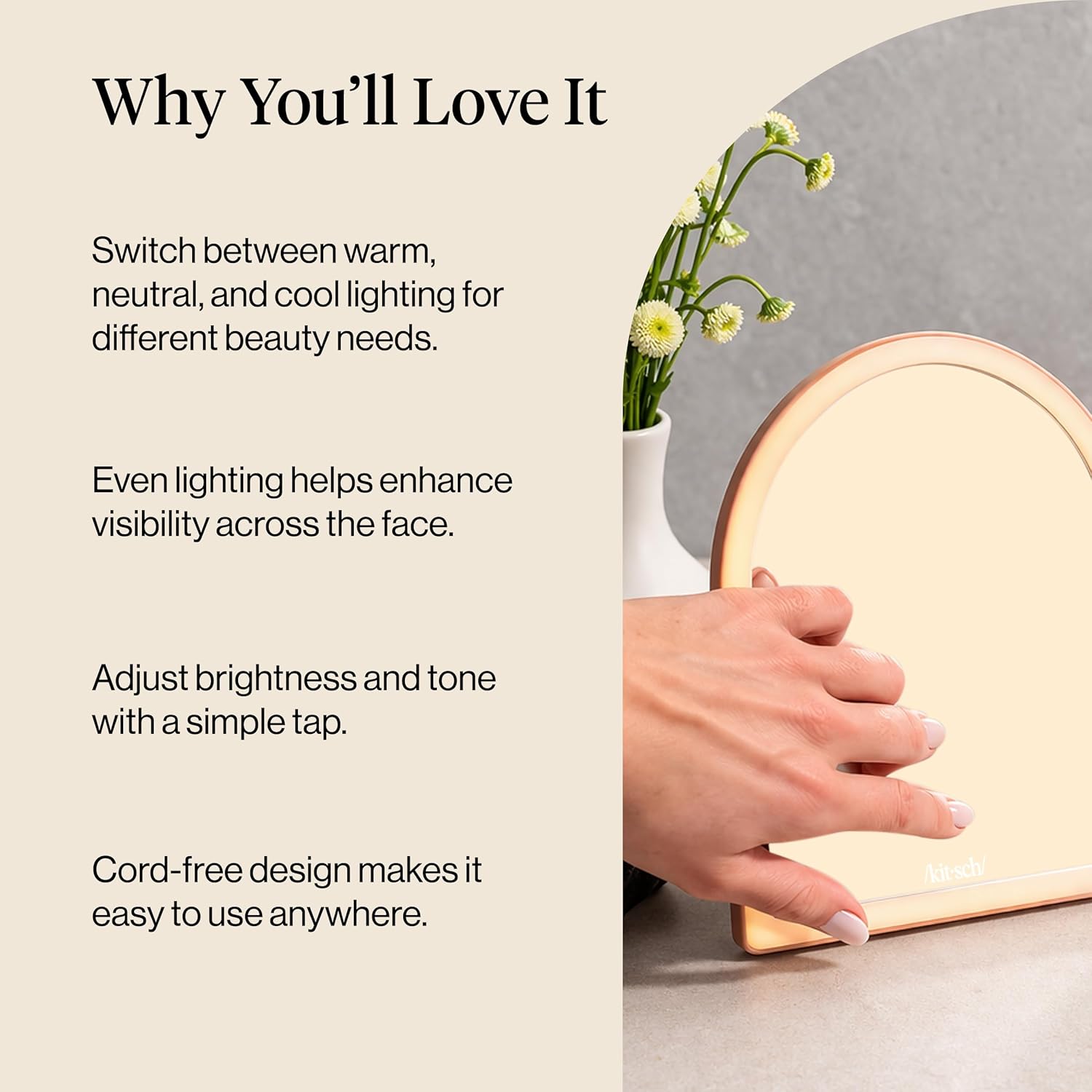 Kitsch_Arch_Desk_Vanity_Mirror_with_Lights,_LED_Makeup_Surface,_Touch_Sensor_Dimmable_Warm_Neutral_Cool_Glow,_Rechargeable_Desk_Mirror_with_Kickstand_for_Travel_-_Terracotta