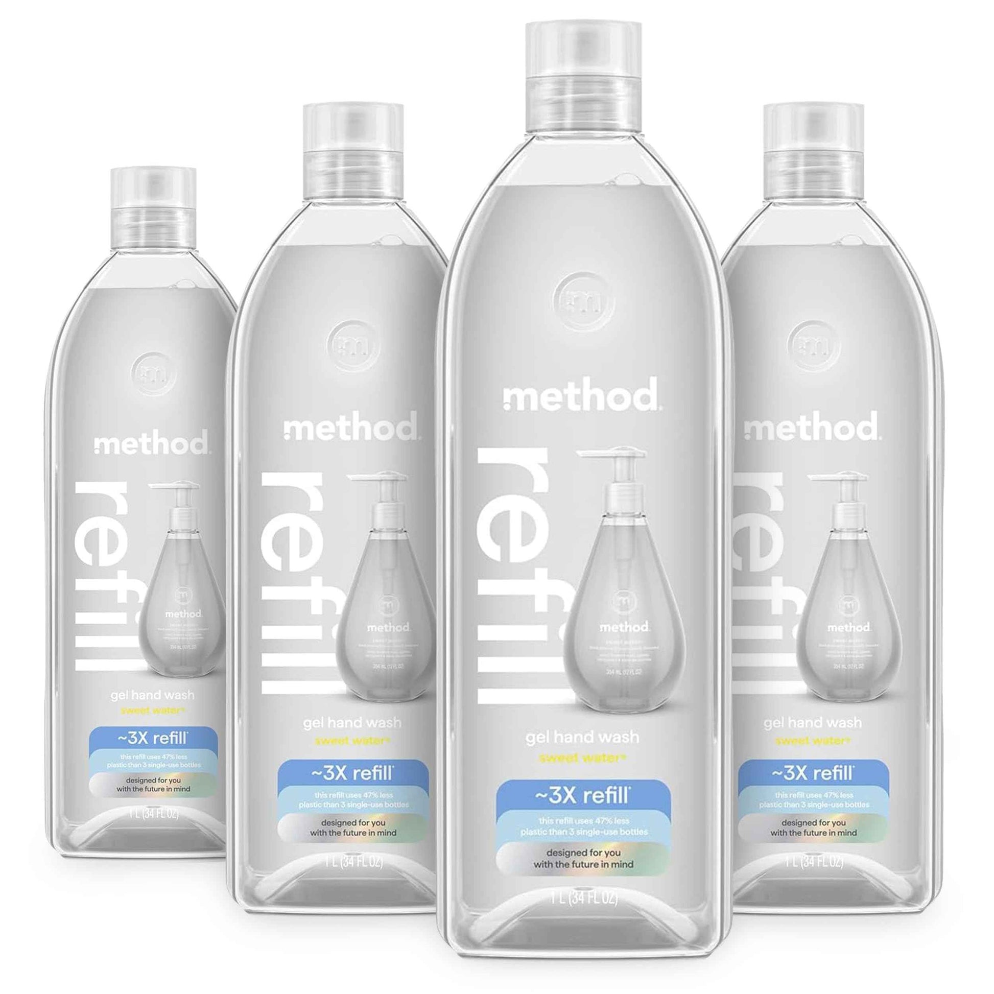 Method Gel Hand Soap Refill, Sweet Water, Recyclable Bottle, 34 oz