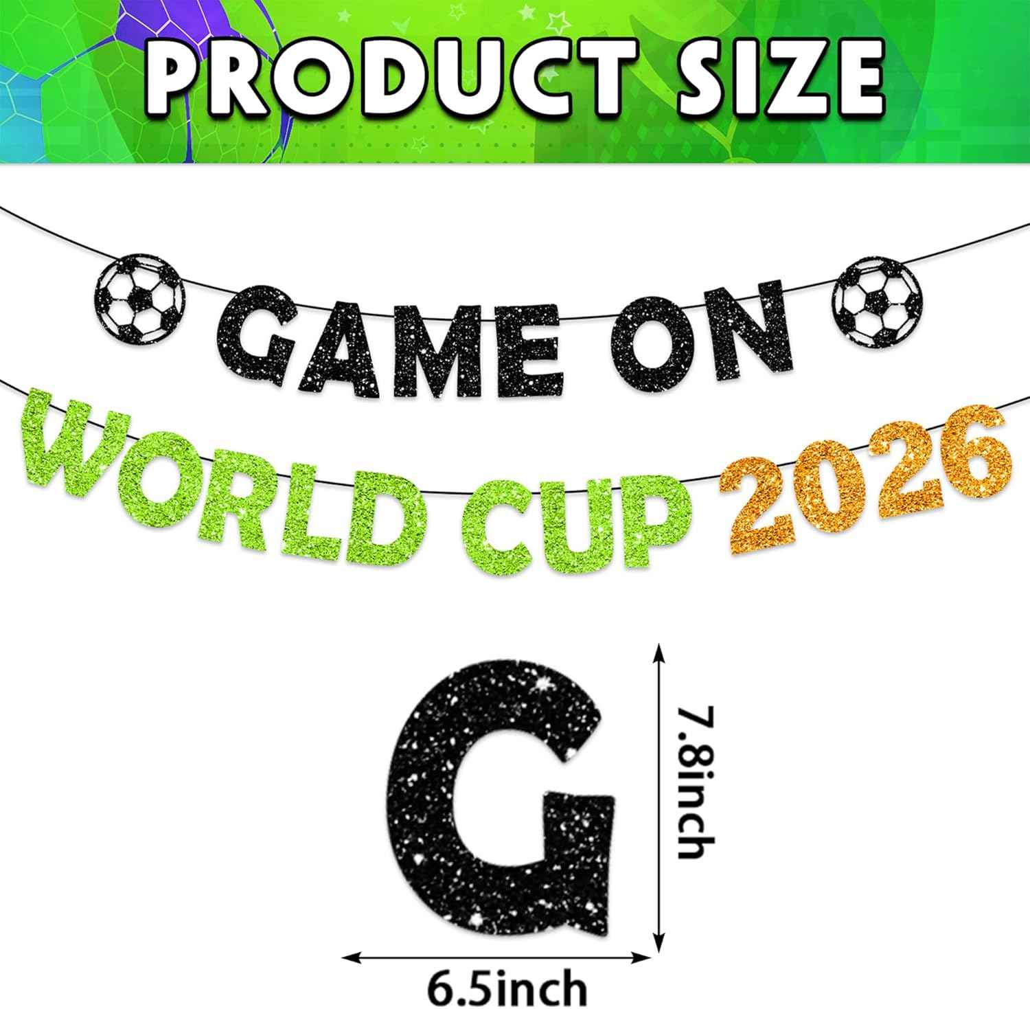 Game On World 2026 Cup Banner World Party Cup Decorations Soccer Party Decorations