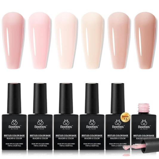 Beetles_Rubber_Base_Gel_Nail_Polish,_6_Colors_Nude_Gel_Polish_Pink_Peach_Neutral_Sheer_French_Tips_Base_Colors_for_Nails_Flexible_U_V_LED_Soak_Off_for_DIY_Home_Manicure_Nail_Gifts