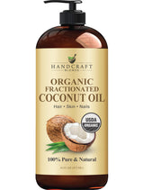 Handcraft Blends Organic Fractionated Coconut Oil - 100% Pure and Natural - Premium Grade Carrier Oil for Skin and Hair - Hair and Body