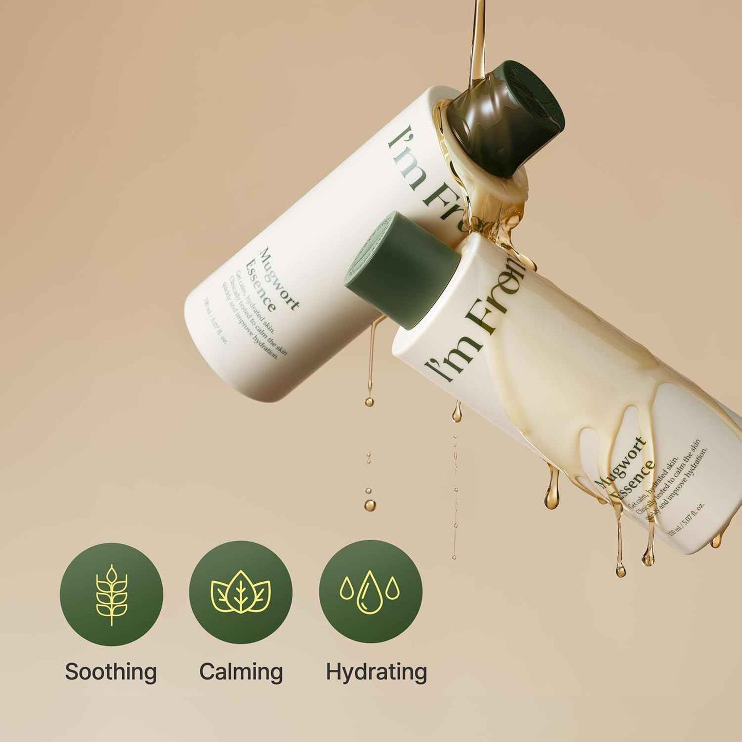 I’m From Mugwort Essence, Deep Calming Essence for Sensitive Skin, Hydrating & Skin Balancing, Vegan Korean Skin Care 5.07fl.oz