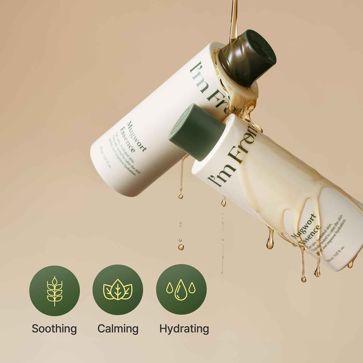I’m From Mugwort Essence, Deep Calming Essence for Sensitive Skin, Hydrating & Skin Balancing, Vegan Korean Skin Care 5.07fl.oz