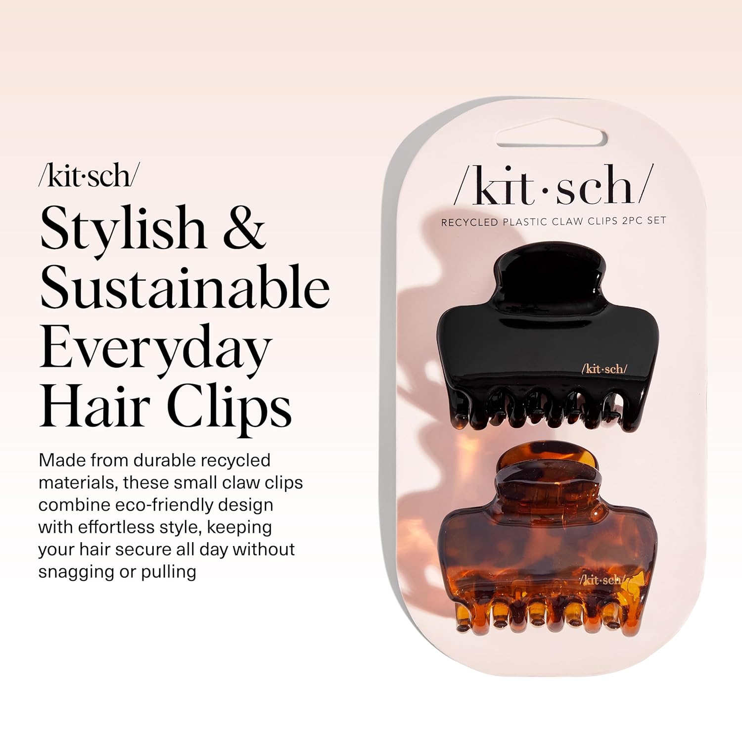 Kitsch_Medium_Claw_Clips_for_Women_-_Strong_Hold_&_Stylish_Glossy_Puffy_Design_Hair_Accessories_|_Half-Up_or_Full_Updos_|_Ideal_Gifts_for_Women_-_2pc_Set,_Black_&_Tort