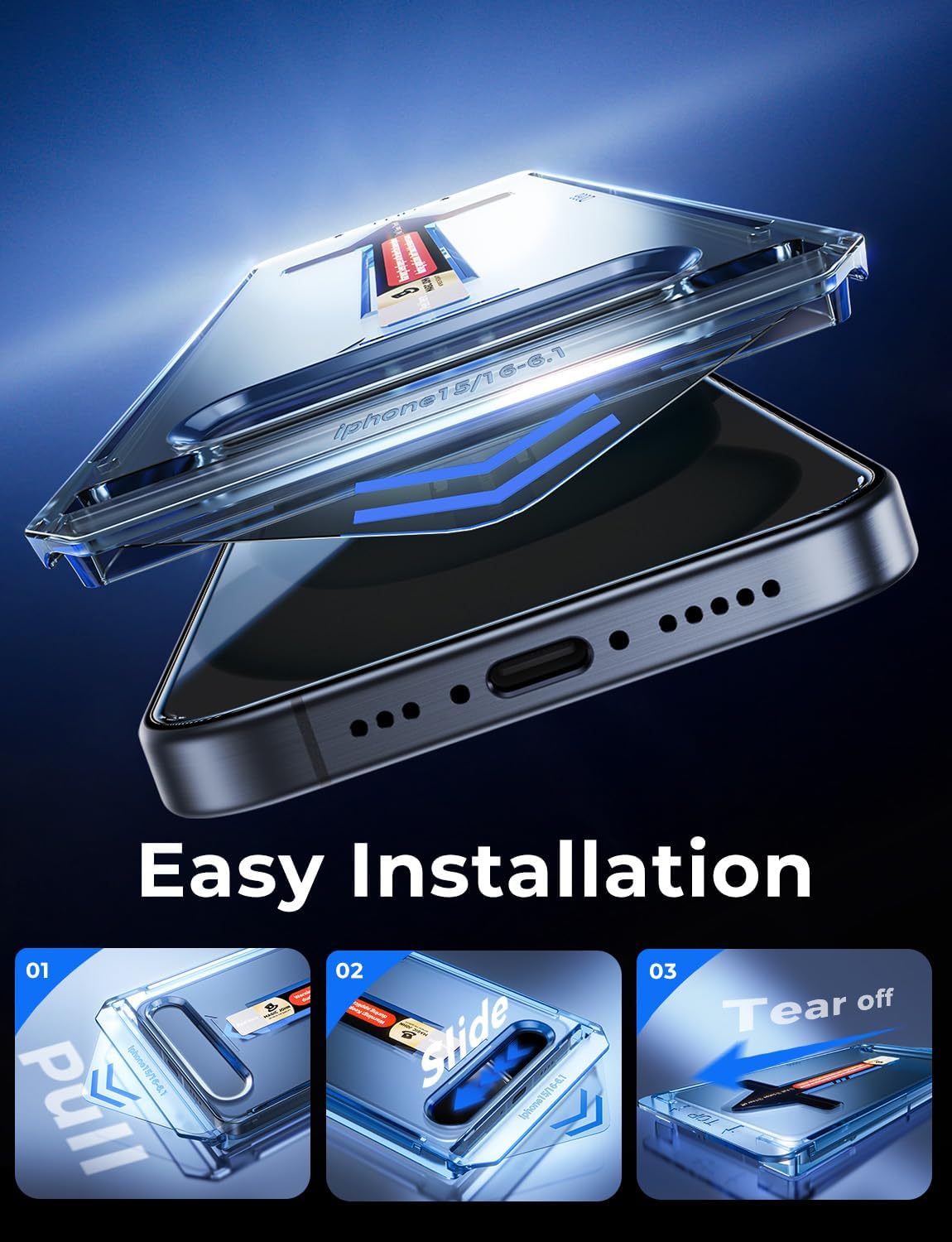 MAGIC_JOHN_2_Pack_for_iPhone_15_6.1_inch_Privacy_Glass_Screen_Protector,_Auto_Dust-Elimination_Installation,_Bubble_Free,_Easy_Installation