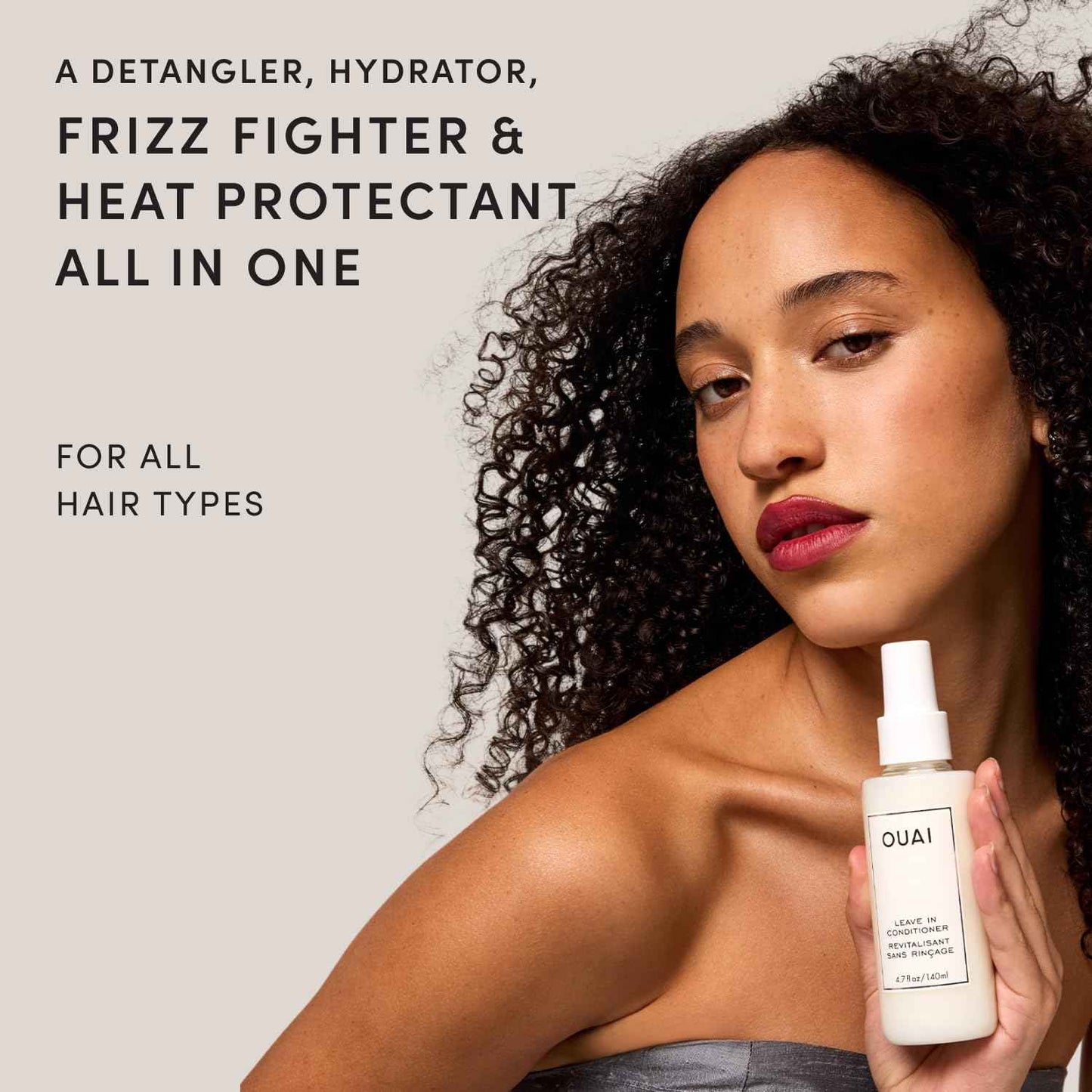 OUAI Leave In Conditioner & Heat Protectant for Hair - Prep Hair for Styling or Use as Detangling Spray to Fight Frizz & Flyaways - No Parabens, Sulfates or Phthalates
