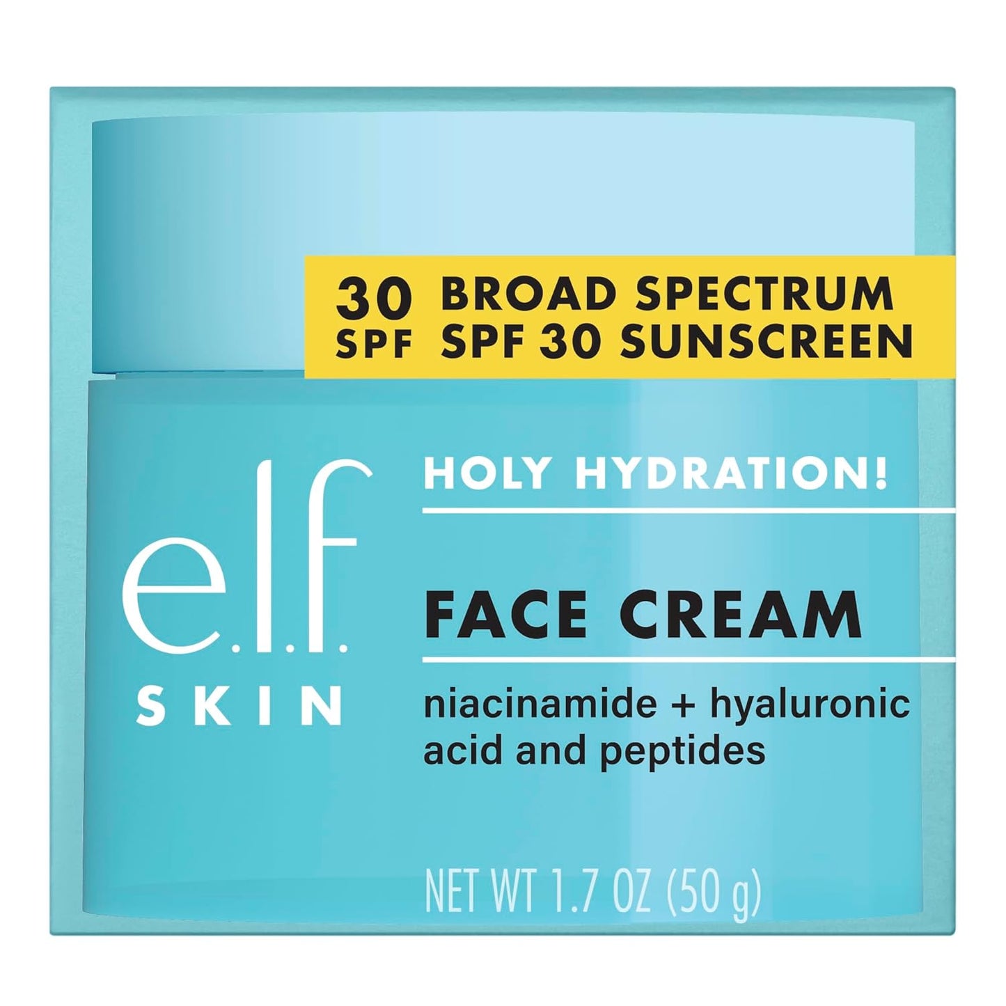 e.l.f._SKIN_Holy_Hydration!_Face_Cream_-_Broad_Spectrum_SPF_30_Sunscreen,_Moisturizes_&_Softens_Skin,_Quick-Absorbing_&_Ultra-Hydrating,_1.7_Oz_(50g)