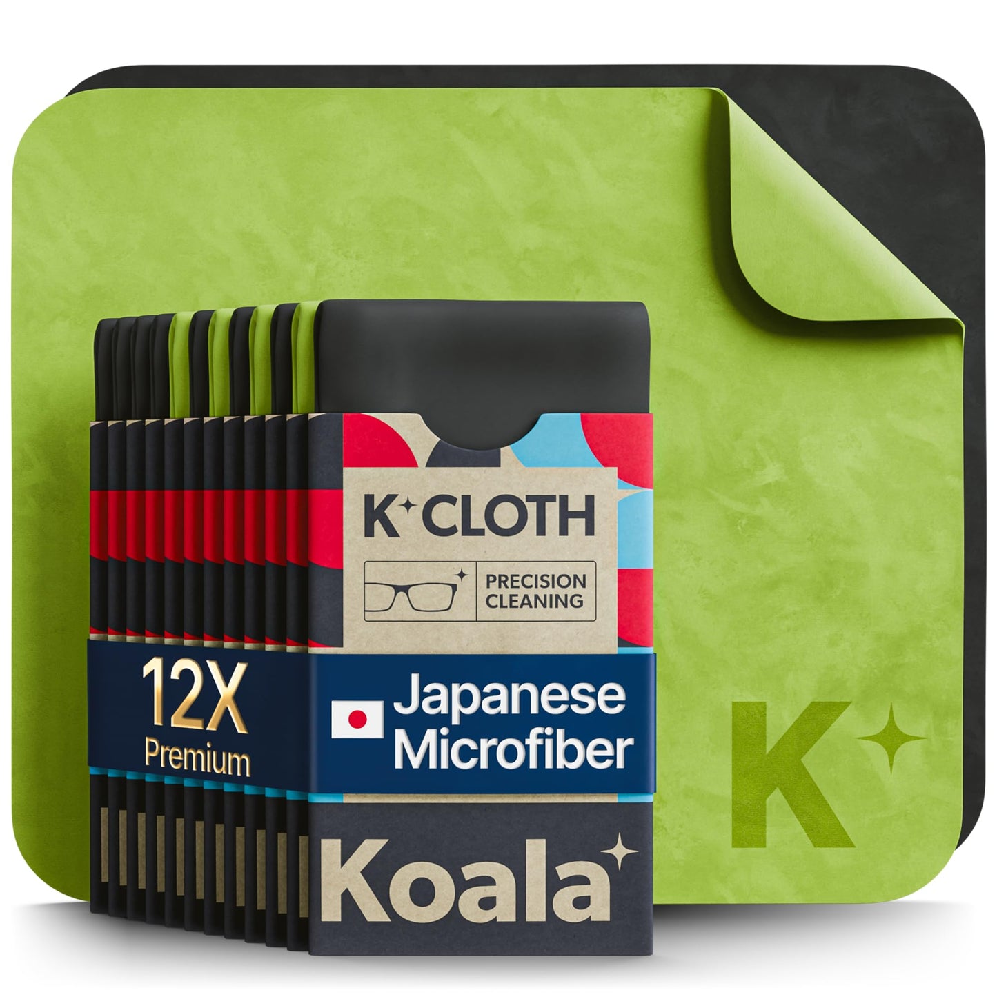 Koala Lens Cleaning Cloth | Japanese Microfiber | Glasses Cleaning Cloths | Eyeglass Lens Cleaner | Eyeglasses, Camera Lens, VR/AR Headset, and Screen Cleaning