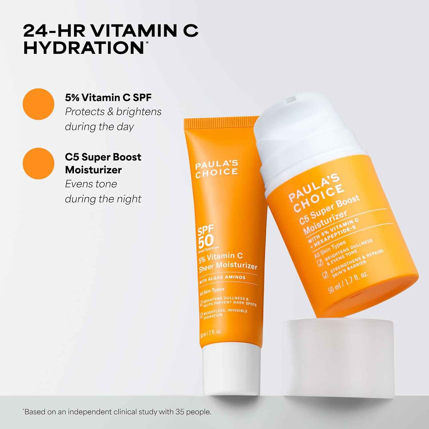 Paula's Choice C5 Super Boost Face Moisturizer with 5% Vitamin C & Squalane, Daily Face Lotion for Discoloration, Uneven Tone, Fine Lines & Breakout-Prone Skin, Fragrance-Free