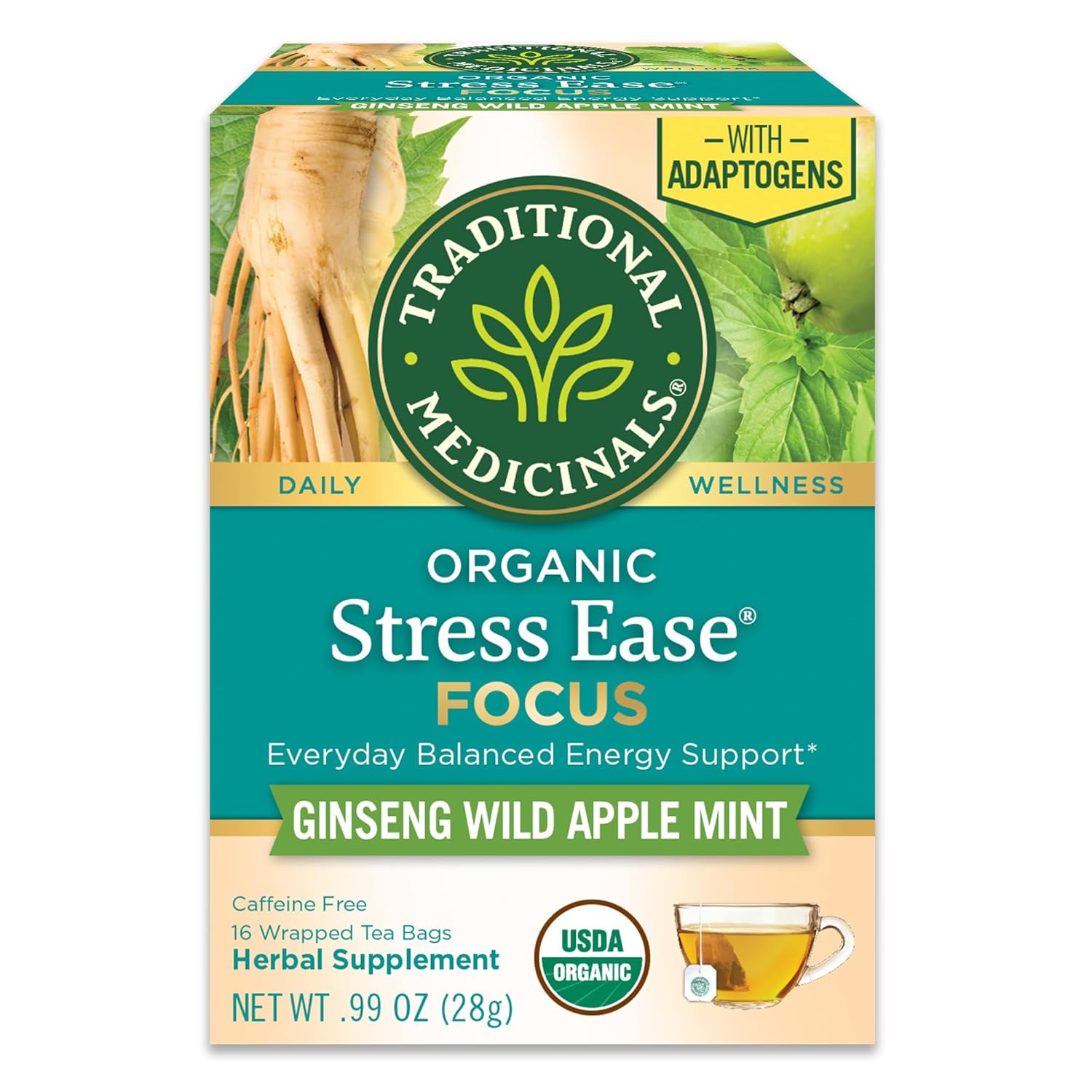 Traditional_Medicinals_Organic,_Stress_Ease_Focus,_Ginseng_Wild_Apple_Mint_Tea_-_Balanced_Energy_Support_&_Adaptogens_-_Kosher,_Non-GMO,_Caffeine-Free,_Compostable_-_16_Tea_Bags