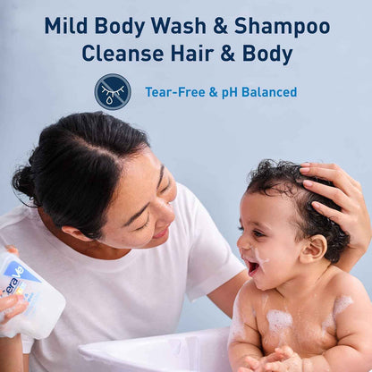 CeraVe Baby Wash & Shampoo, Tear-Free 2-in-1 Bath Wash for Hair & Skin, with Vitamin E, Fragrance-Free, Paraben-Free, Dye-Free, Phthalates-Free, Sulfate-Free