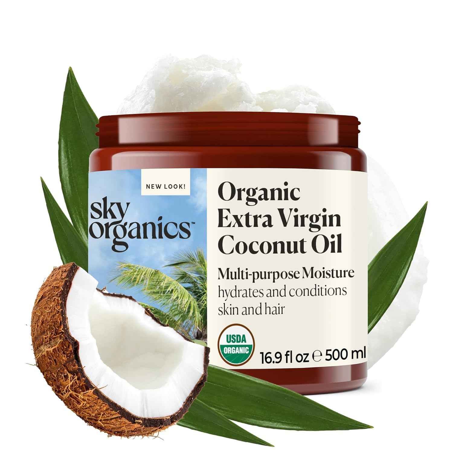 Sky Organics - Oil & Vitamin E, 16.9 fl oz - Skin & Hair Ultra-Hydrating Oil - Fatty Acids & Antioxidants - Natural, Vegan & Cruelty Free - Skin Care & Hair Care