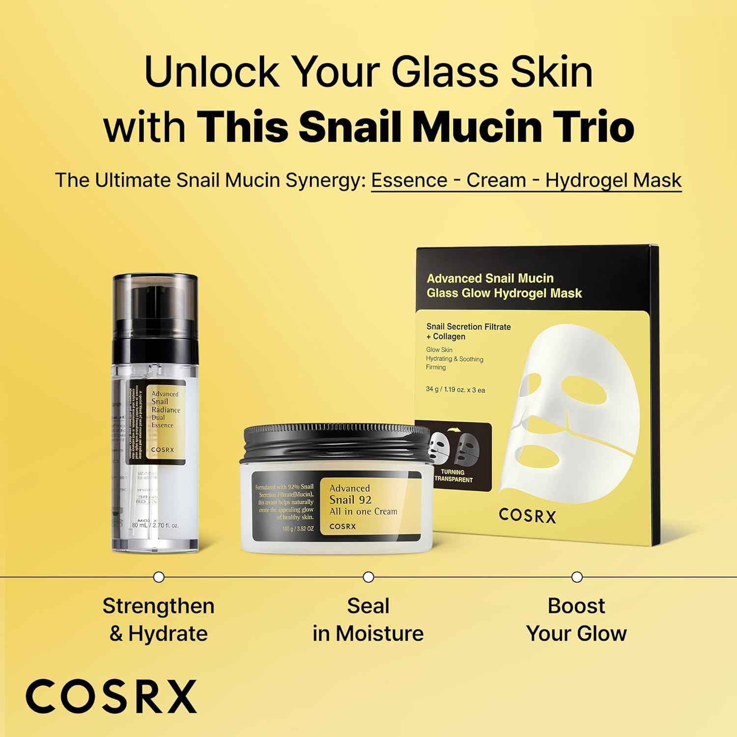 COSRX Snail Mucin 74% + Niacinamide 5% Dual Essence, Anti Aging Face Serum for Dull Skin, Sensitive Skin, Korean Skin Care, 2.70 fl.oz / 80ml