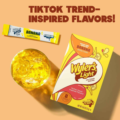 Wyler's Light Singles To Go Powder Packets, Water Drink Mix, Watertok Banana, 8 Count