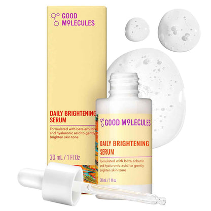 Good Molecules Daily Brightening Serum with Beta Arbutin 3% & Hyaluronic Acid – Brightening Serum for Dark Spots & Uneven Tone, Face Skincare