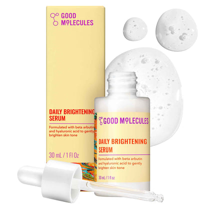Good Molecules Daily Brightening Serum with Beta Arbutin 3% & Hyaluronic Acid – Brightening Serum for Dark Spots & Uneven Tone, Face Skincare