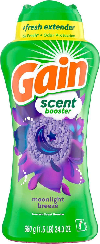 Gain In-Wash Laundry Scent Booster Beads, Moonlight Breeze Scent, Fresh Extender + Odor Protection