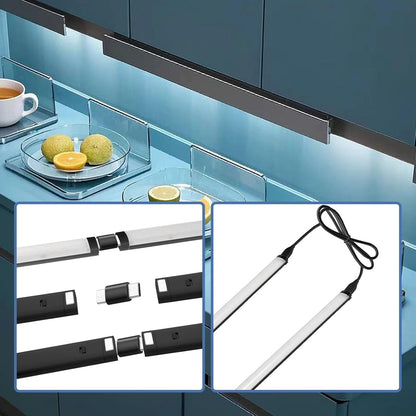 Black/White_Plug_in_Under_Cabinet_Light_bar_with_Motion_Sensor,_Dimmable,_Remote_Control,Color_and_Brightness_Adjustable,_Magnet_LED_Strip_Lights_for_Kitchen,_Workbench,_and_Closet_3_Pack