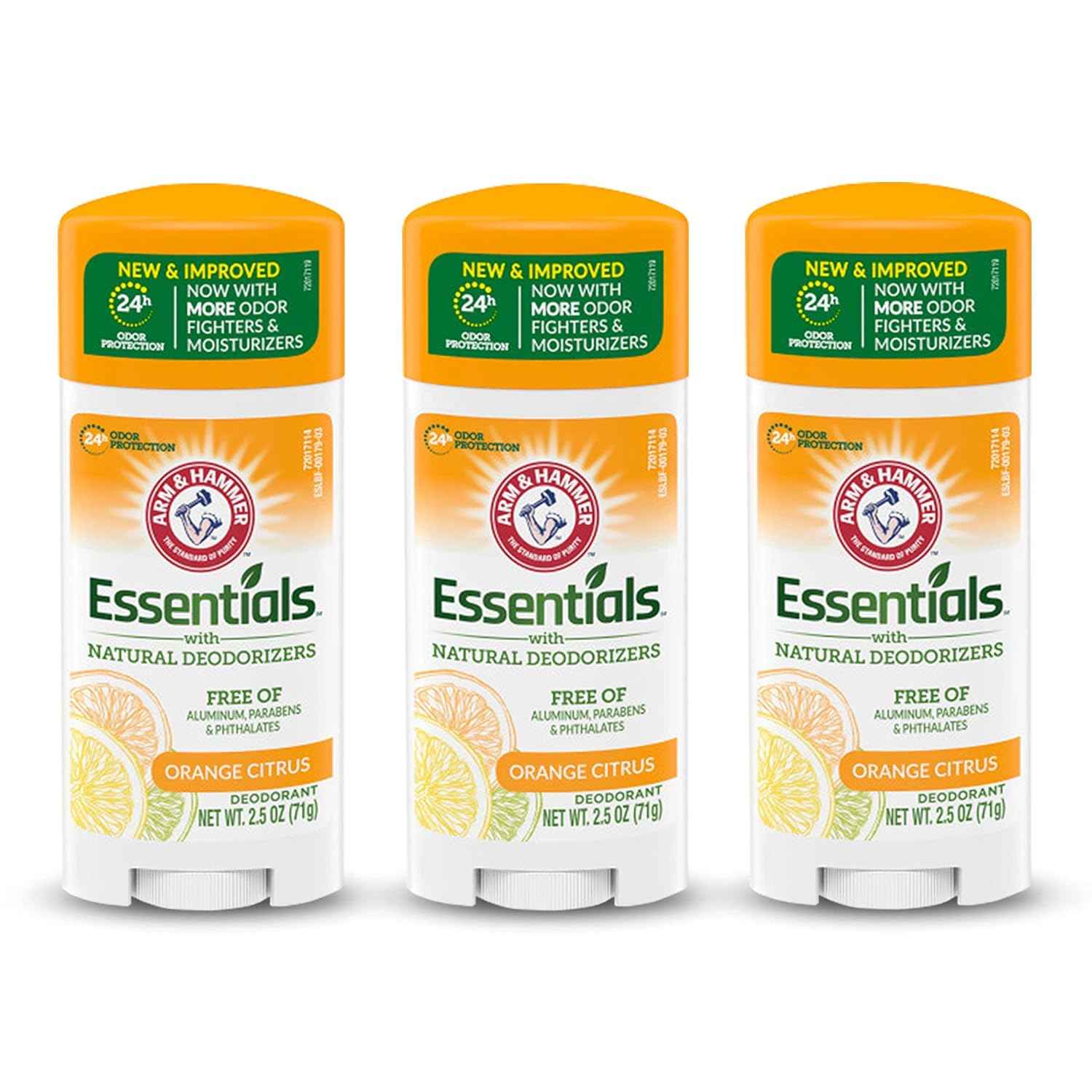 ARM & HAMMER Essentials Deodorant- Solid Oval - Made with Natural Deodorizers- Free From Aluminum, Parabens & Phthalates
