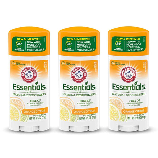 ARM & HAMMER Essentials Deodorant- Solid Oval - Made with Natural Deodorizers- Free From Aluminum, Parabens & Phthalates