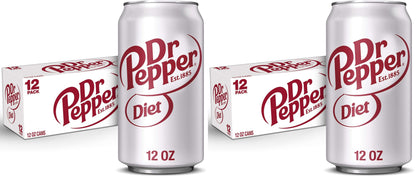 Diet Dr Pepper Soda, 12 fl. oz. Cans, 12 Pack (Pack of 2)
