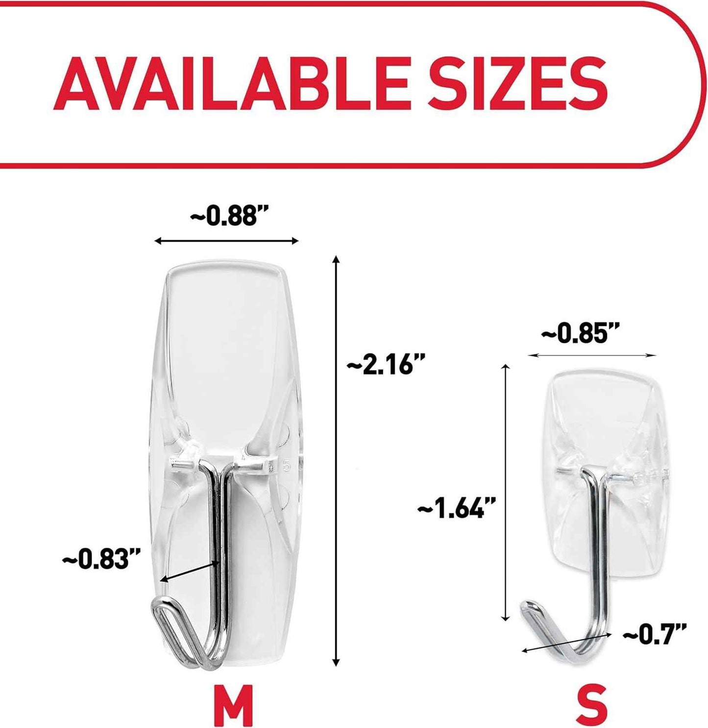Command Small Clear Wire Toggle Hooks, Damage-Free Hanging with Adhesive, Great for Hanging, Organization and Storage, Holds up to 0.5 lb