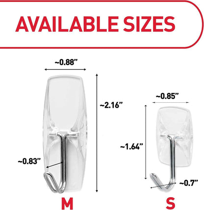 Command Small Clear Wire Toggle Hooks, Damage-Free Hanging with Adhesive, Great for Hanging, Organization and Storage, Holds up to 0.5 lb