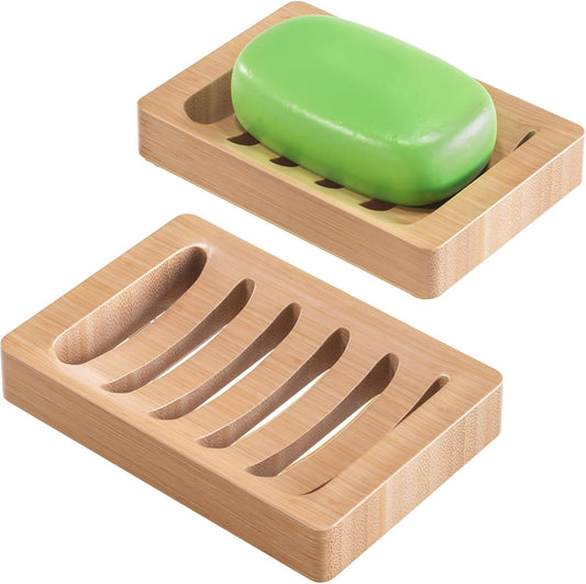 AmazerBath_Soap_Holder_Soap_Dish,_Bamboo_Soap_Dish,_2_Pack_Wood_Bar_Soap_Holder_for_Shower,_Trays_Self_Draining,_Soap_Saver_for_Shower,_Bathroom,_Kitchen(Natural_Color)