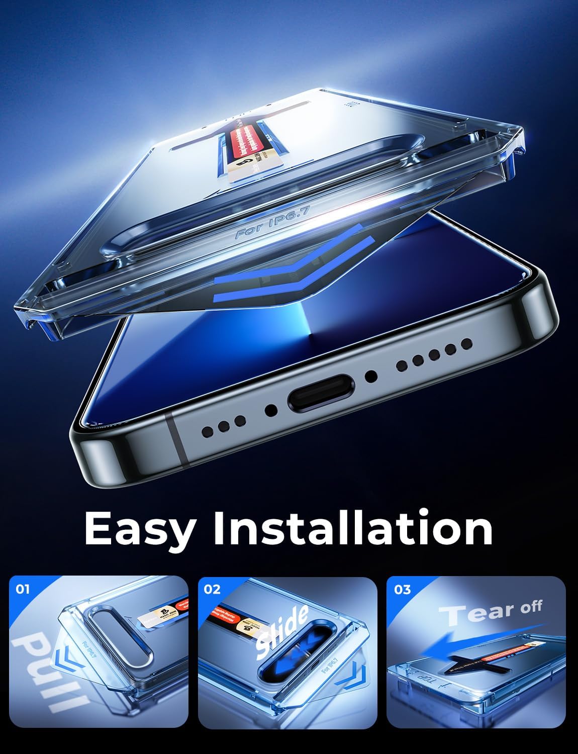 MAGIC_JOHN_2_Pack_for_iPhone_13_Pro_Max/iPhone_14_Plus_6.7_inch_Tempered_Glass_Screen_Protector,_Auto_Dust-Elimination_Installation,_Bubble_Free,_HD_Clear,_Easy_Installation