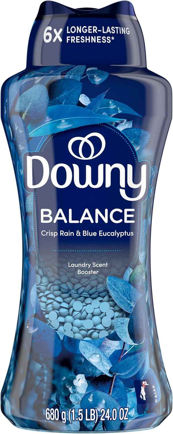 Downy Balance In-Wash Laundry Scent Booster Beads, Crisp Rain and Blue Eucalyptus scent, laundry scent beads, Long-lasting Freshness