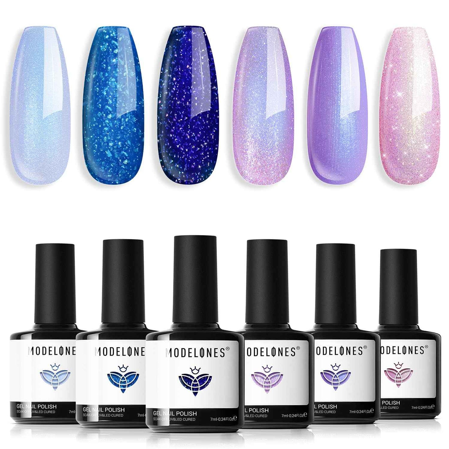 modelones Gel Nail Polish Set - 6 Colors Nude Pink Milky White Gel Polish Set Light Neutral Pink Nail Polish Barely Pink Soak Off LED Starter Kit Popular Nail Art DIY Manicure Gifts
