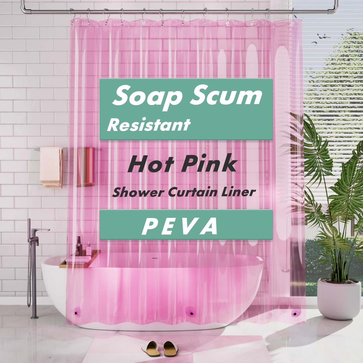 Clear Hot Pink - 72"W x 78"L (Pack of 1)