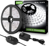 Lepro LED Strip Light, 16.4 ft/32.8Ft Dimmable Vanity Lights, 6000K Super Bright LED Tape Lights, 420 LEDs SMD 2835, Strong 3M Adhesive, Suitable for Home, Kitchen, Under Cabinet, Bedroom, Daylight White
