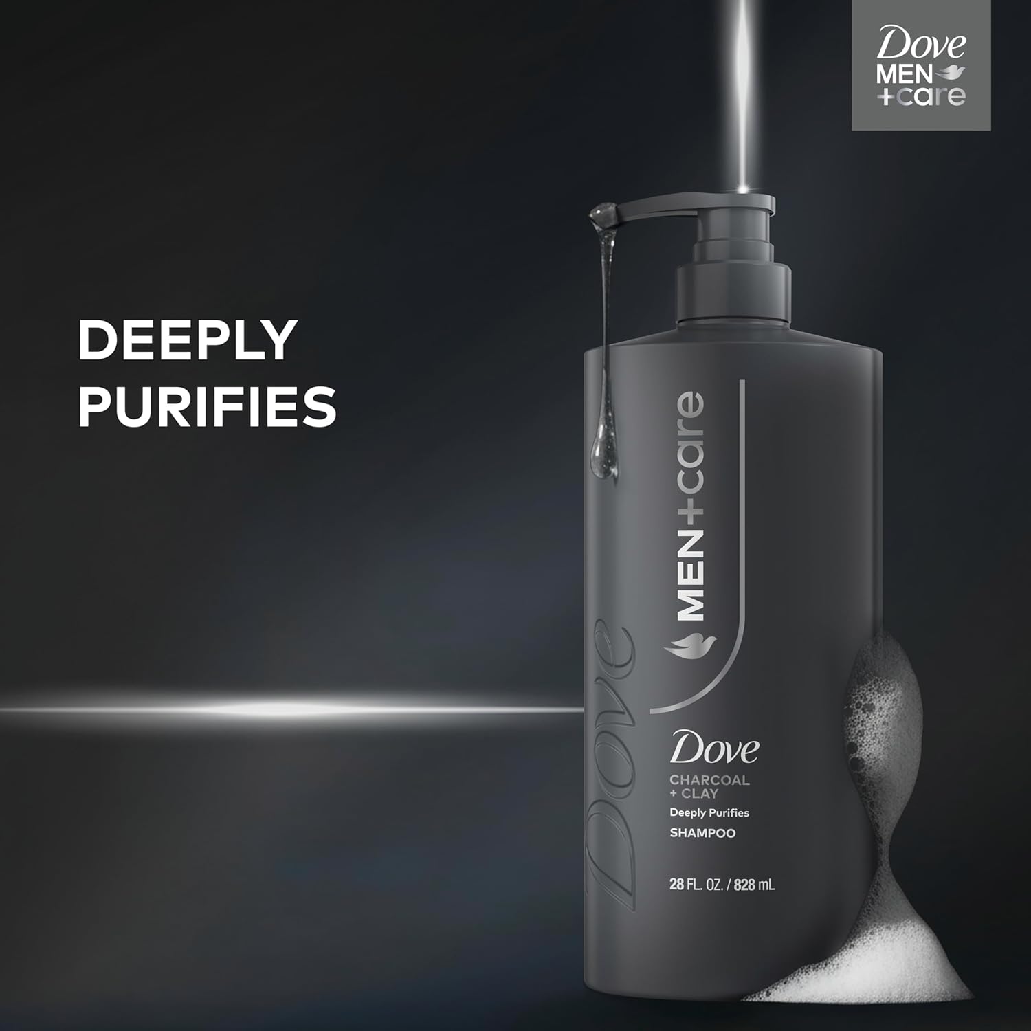 DOVE_MEN_+_CARE_Shampoo_1_count_Charcoal_+_Clay_for_Real_Hair_that_Powers_Up_Hair_Strength,_with_Deep_Purifying_Benefits,_28_Fl_oz