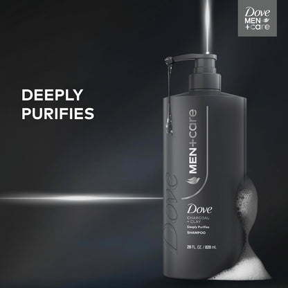 DOVE_MEN_+_CARE_Shampoo_1_count_Charcoal_+_Clay_for_Real_Hair_that_Powers_Up_Hair_Strength,_with_Deep_Purifying_Benefits,_28_Fl_oz